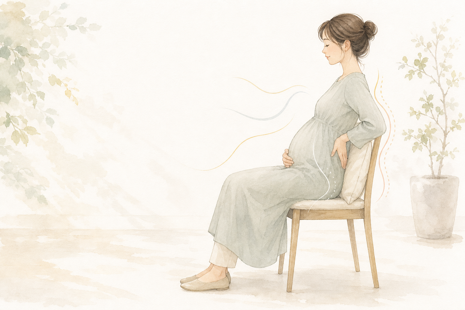 妊娠中の身体の変化をイメージしたイラスト